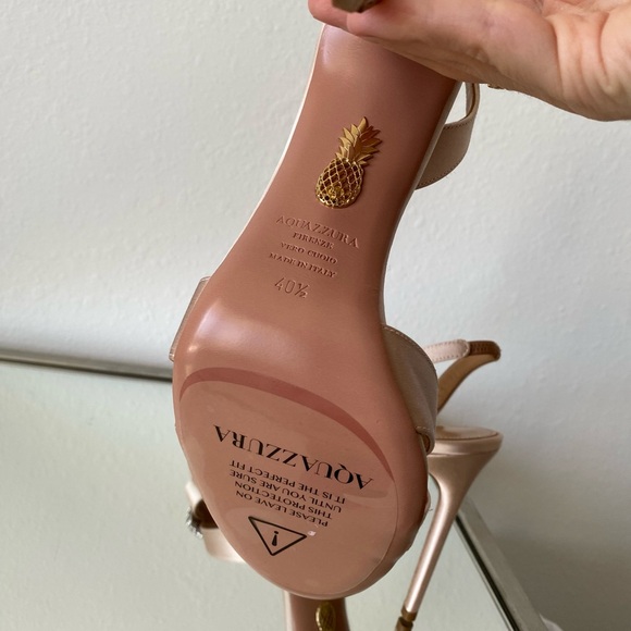 New AQUAZZURA Very Bow Tie embellished satin sandals 40.5 $1,195 - Picture 12 of 16